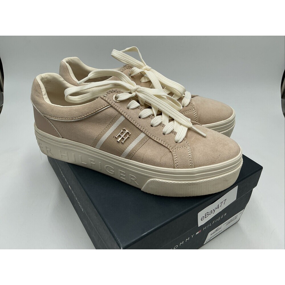 Tommy Hilfiger Badria2 Sneakers Womens US 8 Light Natural Plaftorm Shoes eBay477